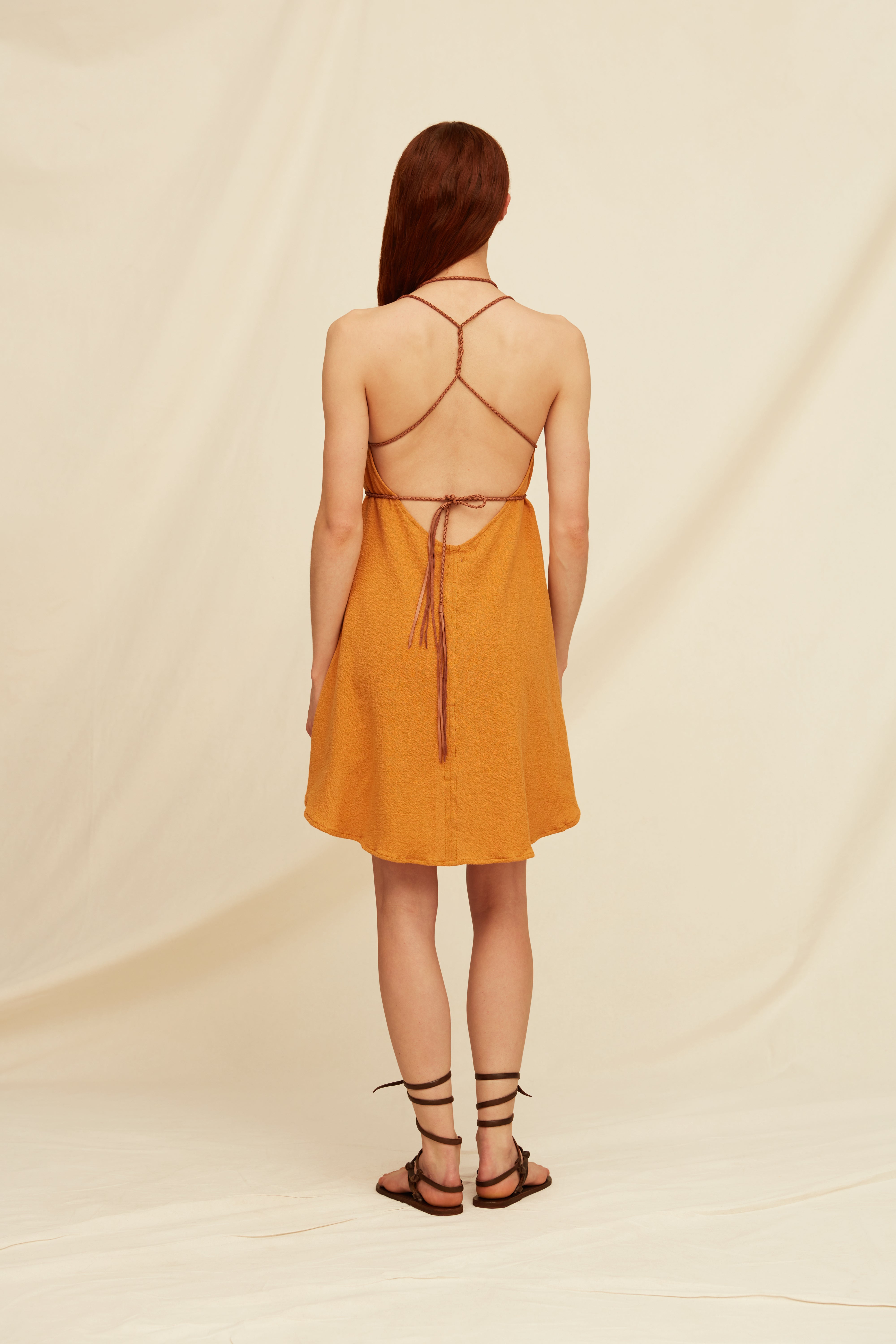 Mahahual Dress Artisanal Cotton - Burnt Orange