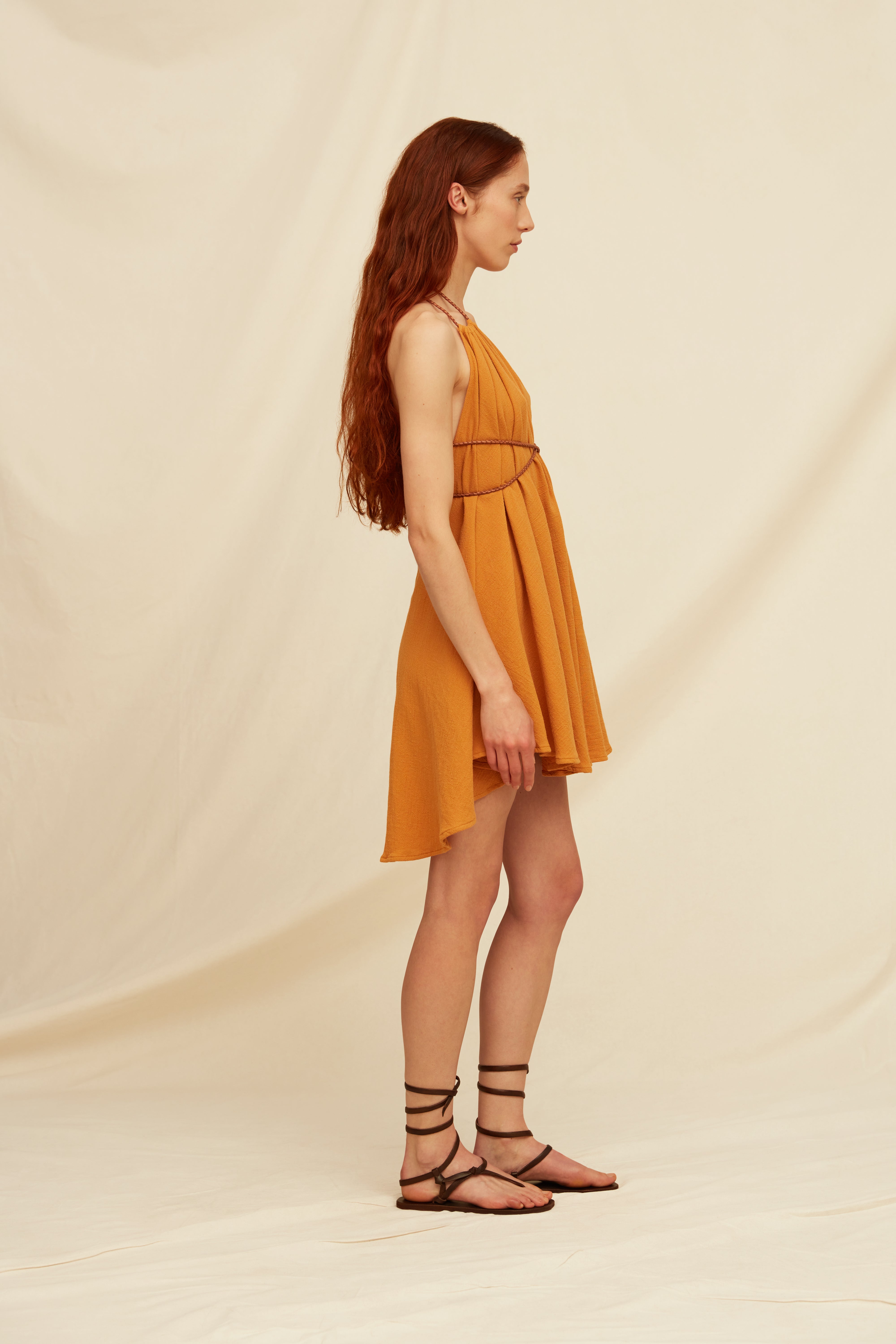 Mahahual Dress Artisanal Cotton - Burnt Orange