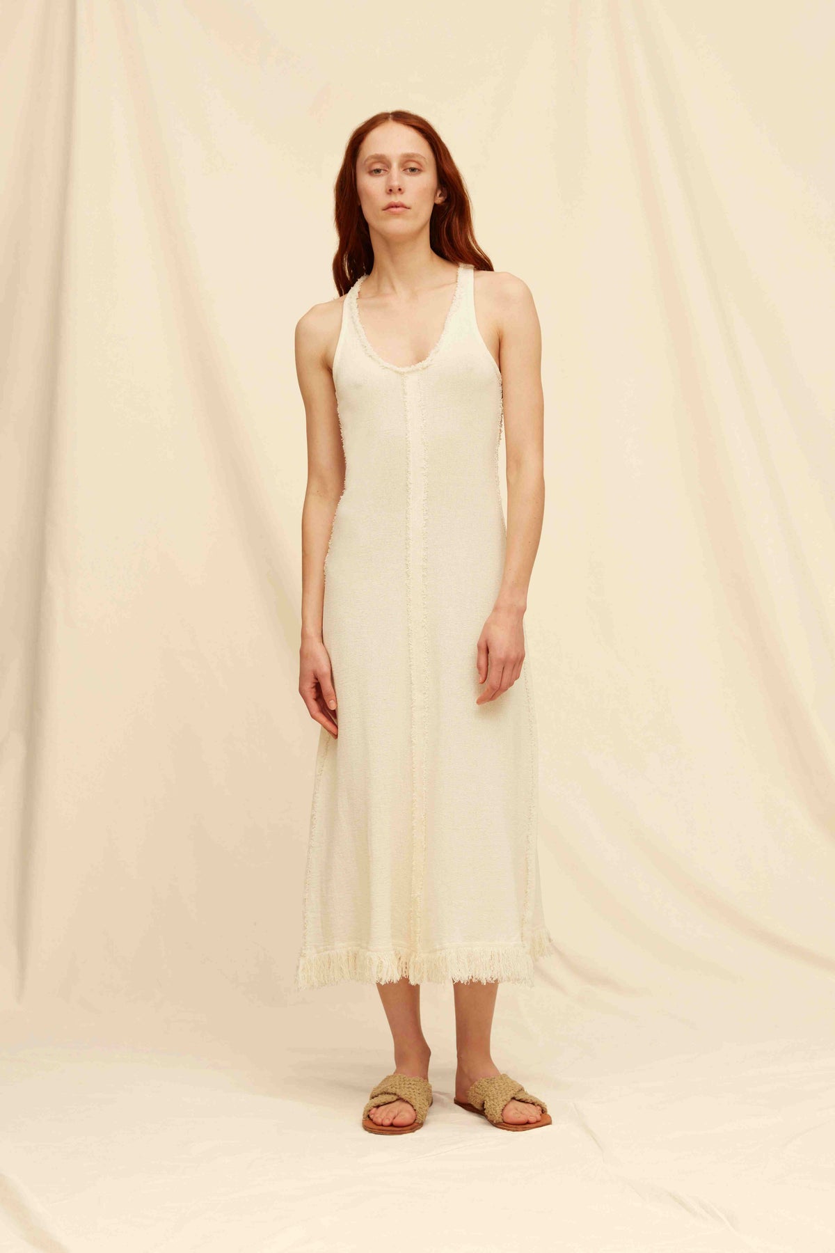 dress and jackets for mature ladies Ivory & Black Midi-Length Sheath Dress