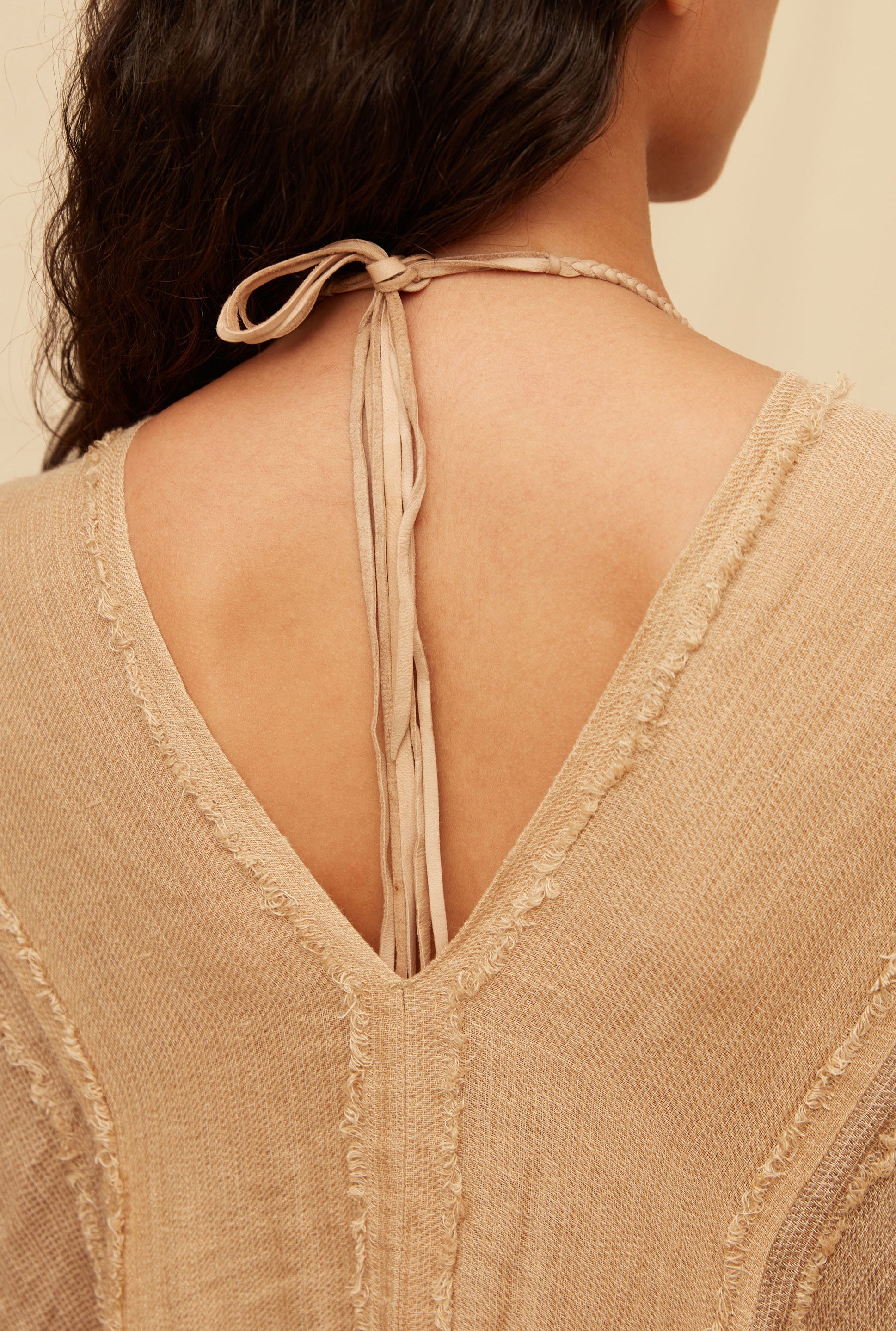 PUYUL LINES CAPE - TAUPE / CLAY