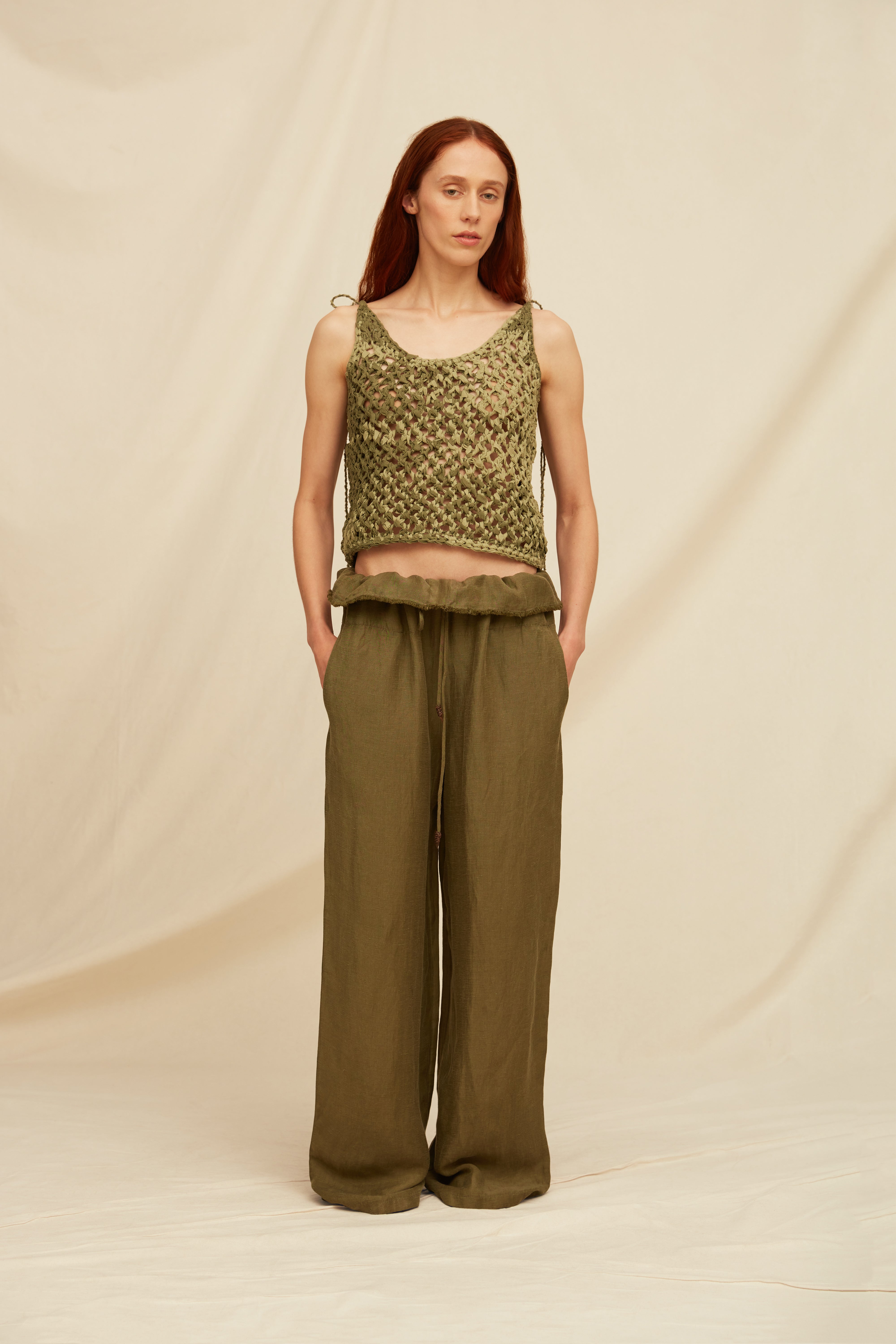 Siintun Pants Linen Cupro - Olive