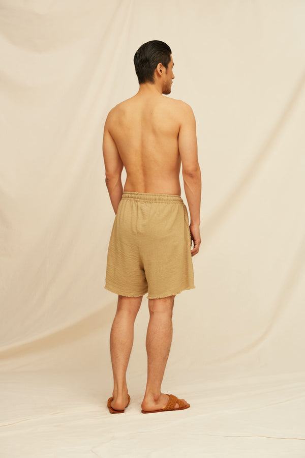 Everen Shorts Cotton Jute- Sepia