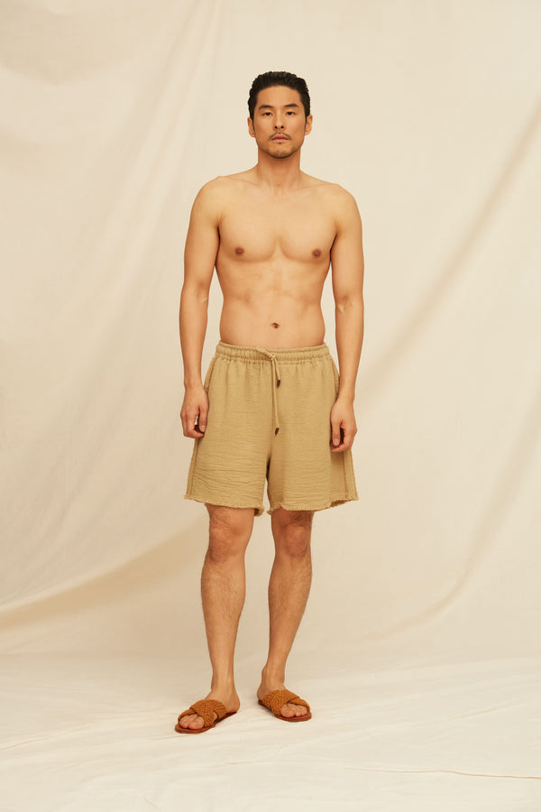 Everen Shorts Cotton Jute- Sepia