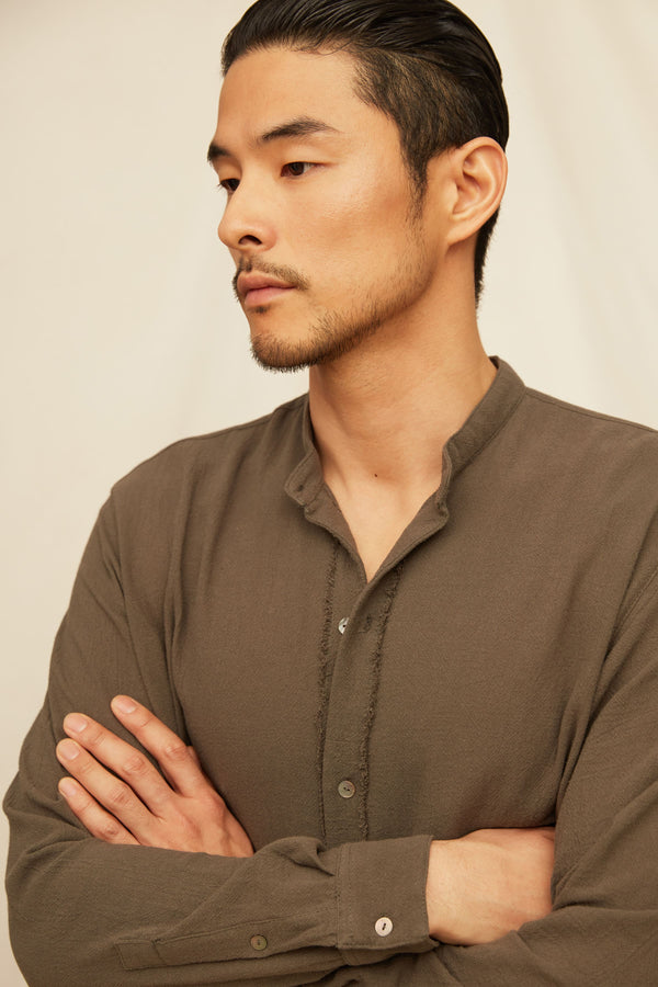 Tsitsil Shirt Artisanal Cotton - Volcanic Grey