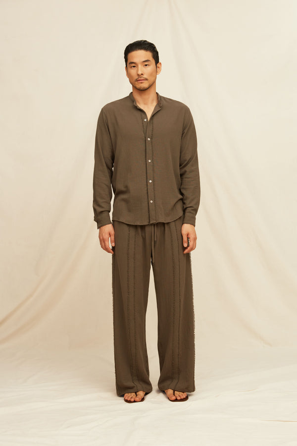 Tsitsil Shirt Artisanal Cotton - Volcanic Grey