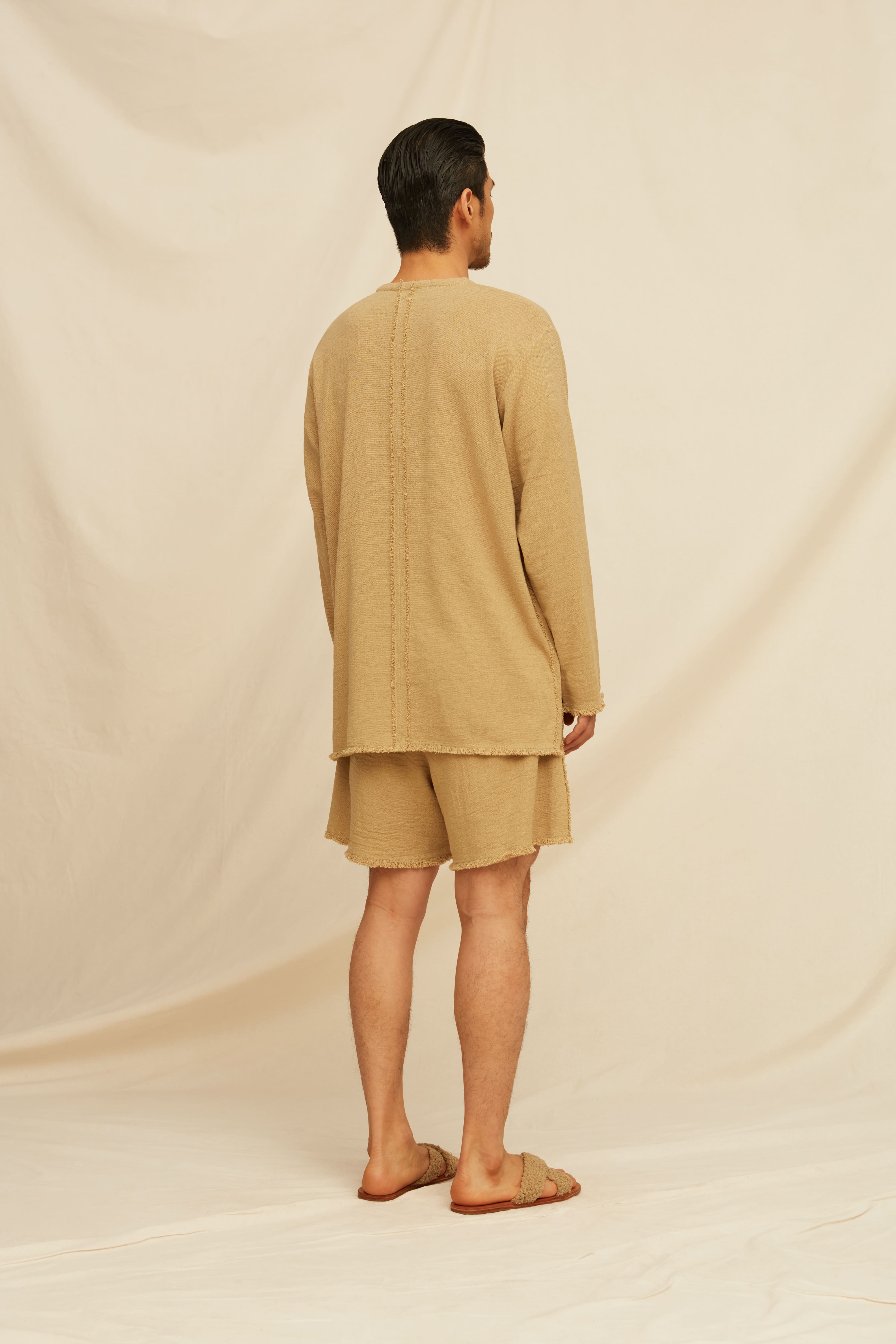 Ukabil Shirt Cotton Jute - Sepia