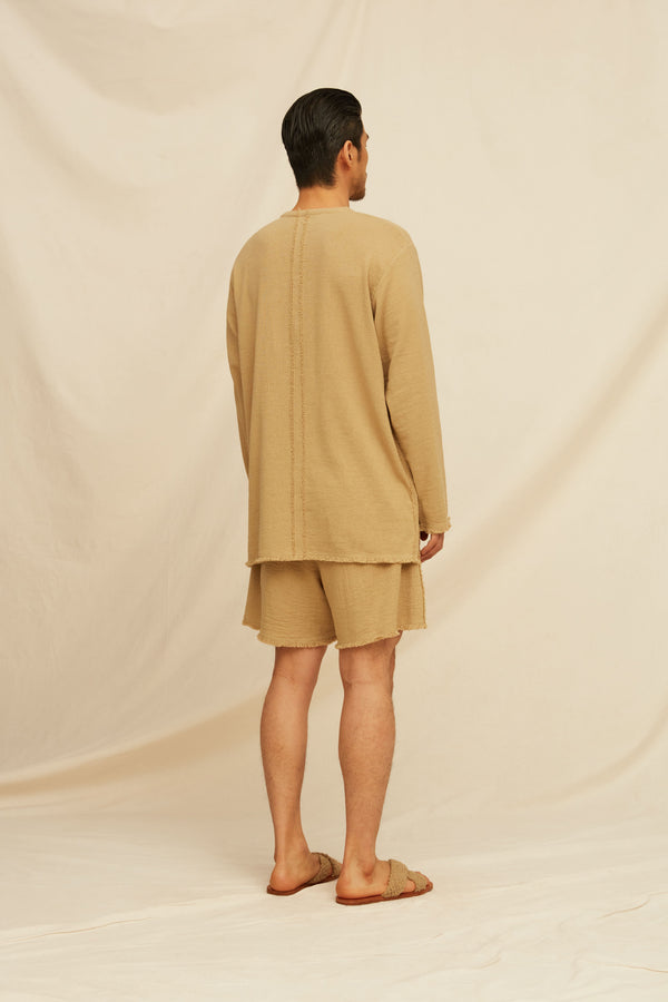 Ukabil Shirt Cotton Jute - Sepia