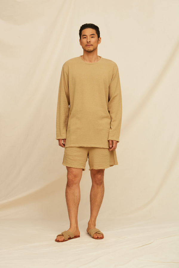 Ukabil Shirt Cotton Jute - Sepia