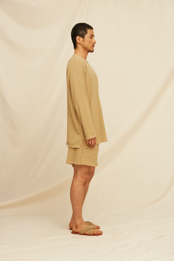 Ukabil Shirt Cotton Jute - Sepia