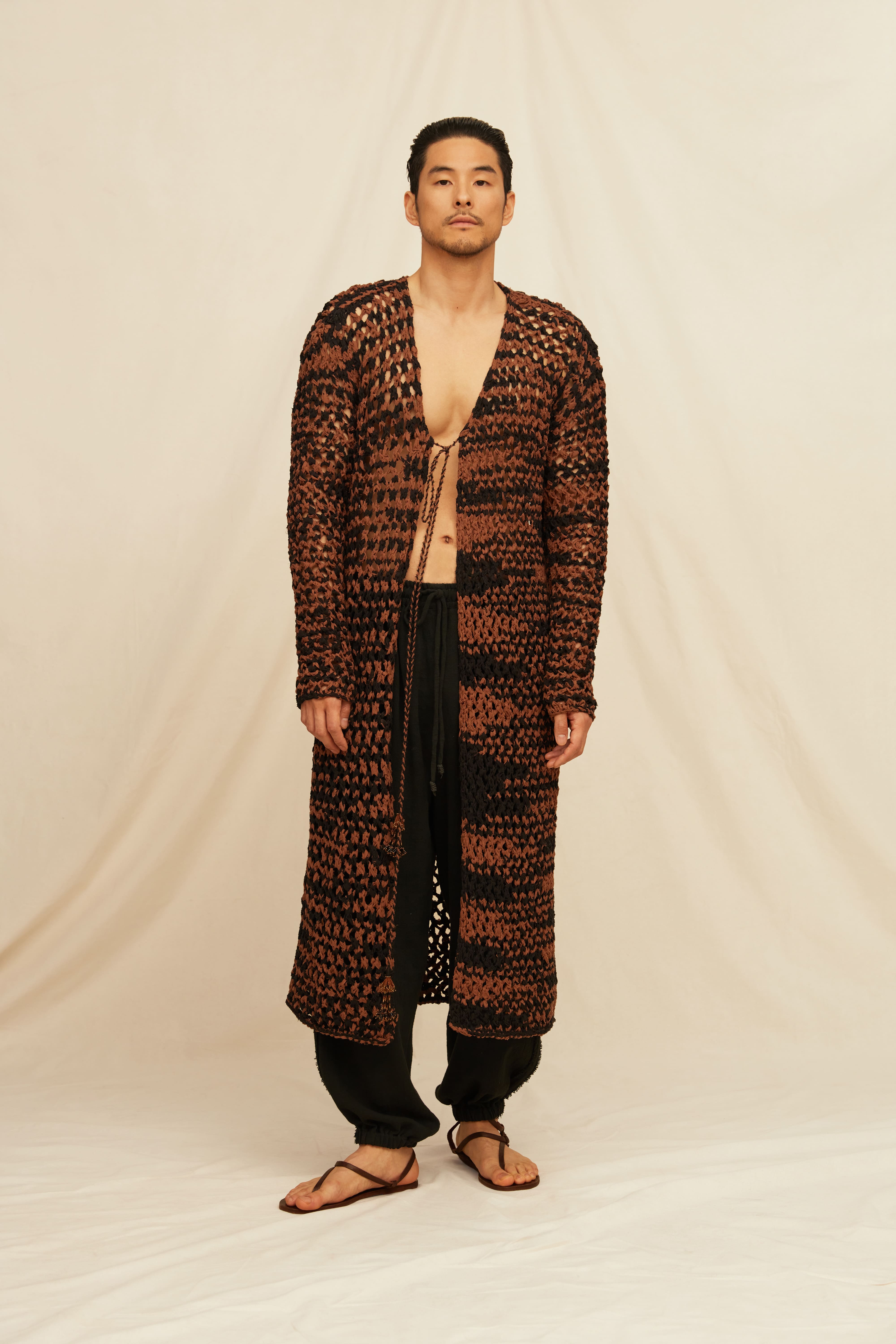 Waach Vest Artisanal Cotton - Madera / Black