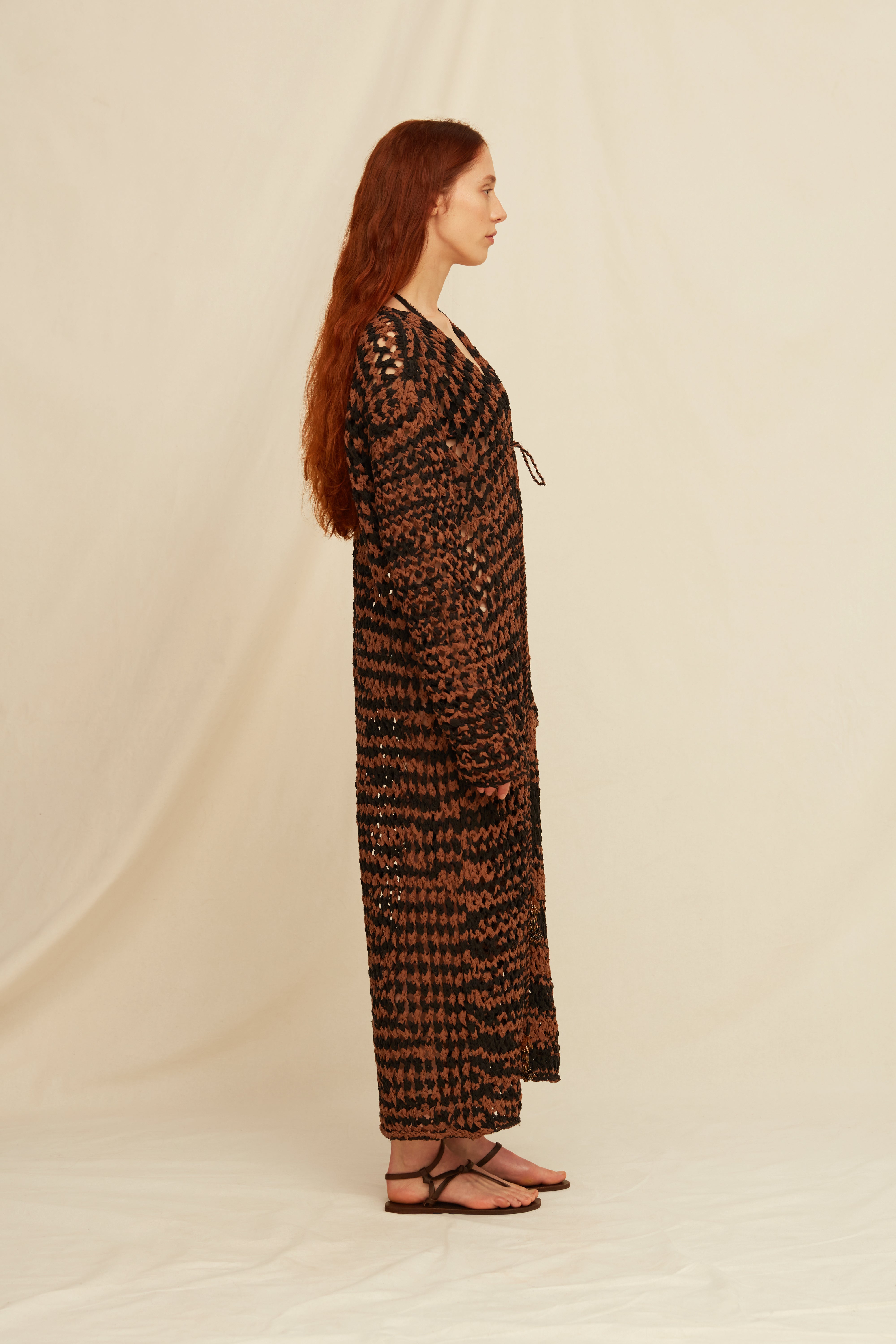 Waach Vest Artisanal Cotton - Madera / Black