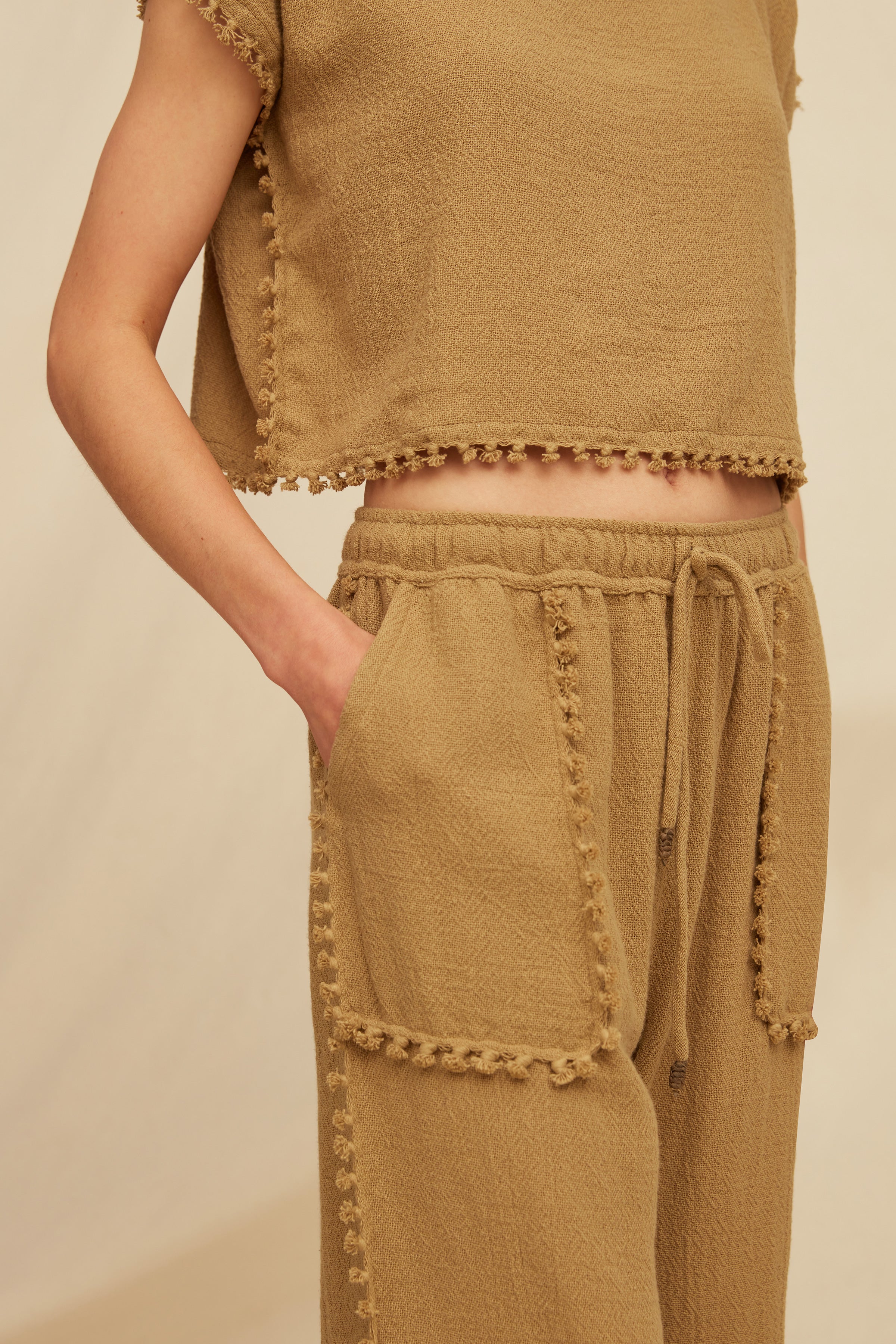 Xithi Shorts Cotton Jute - Sepia