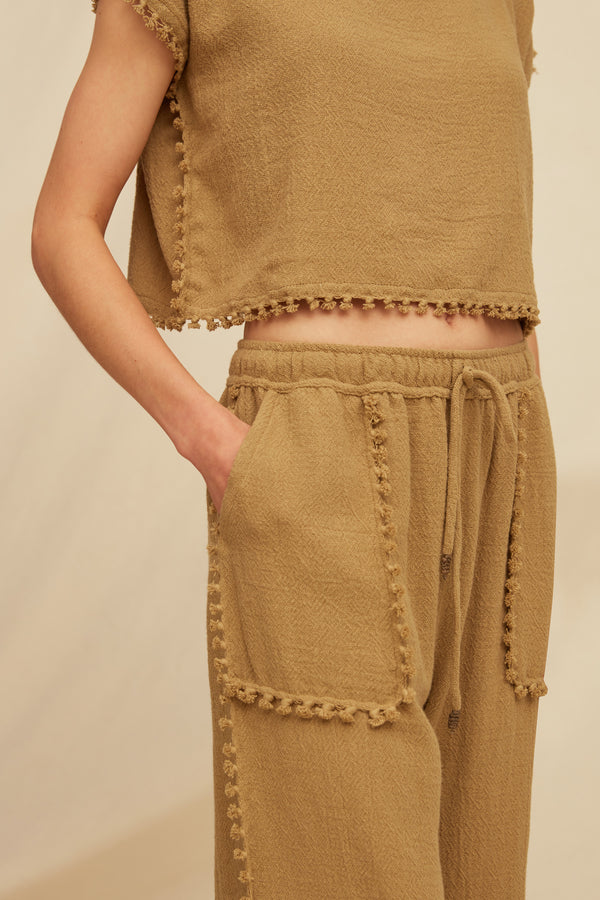 Xithi Shorts Cotton Jute - Sepia