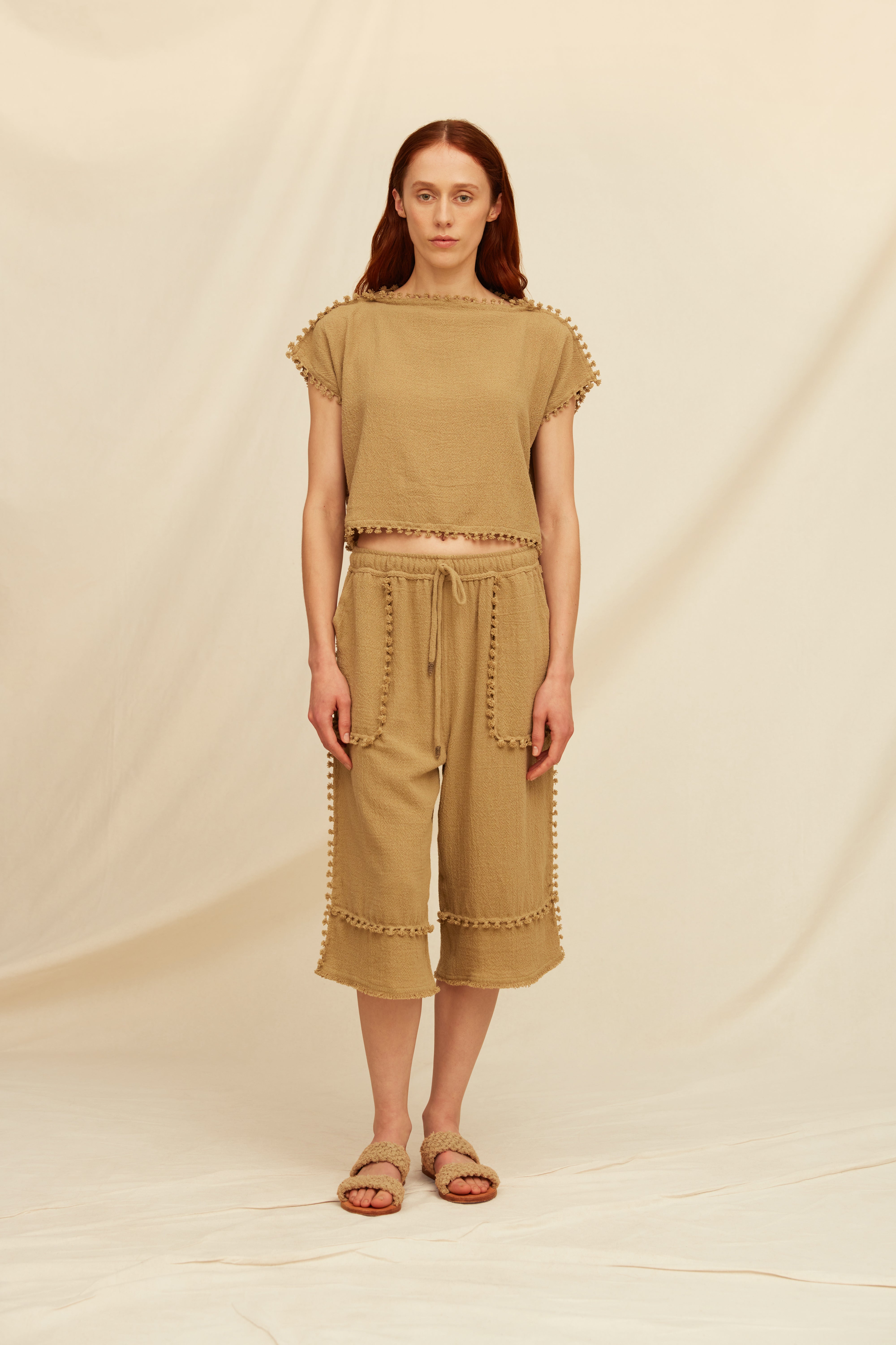 Xithi Shorts Cotton Jute - Sepia