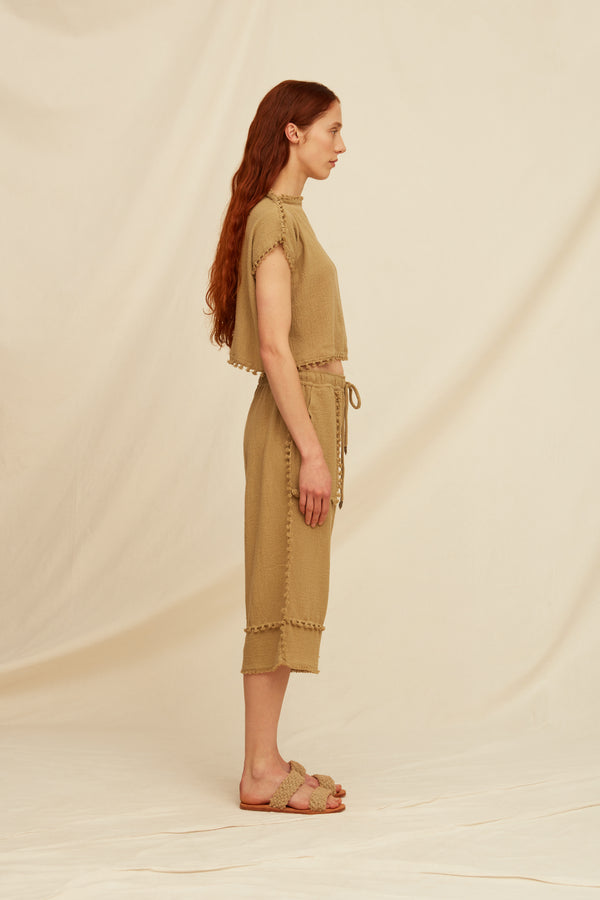Acaxha Top Cotton Jute - Sepia