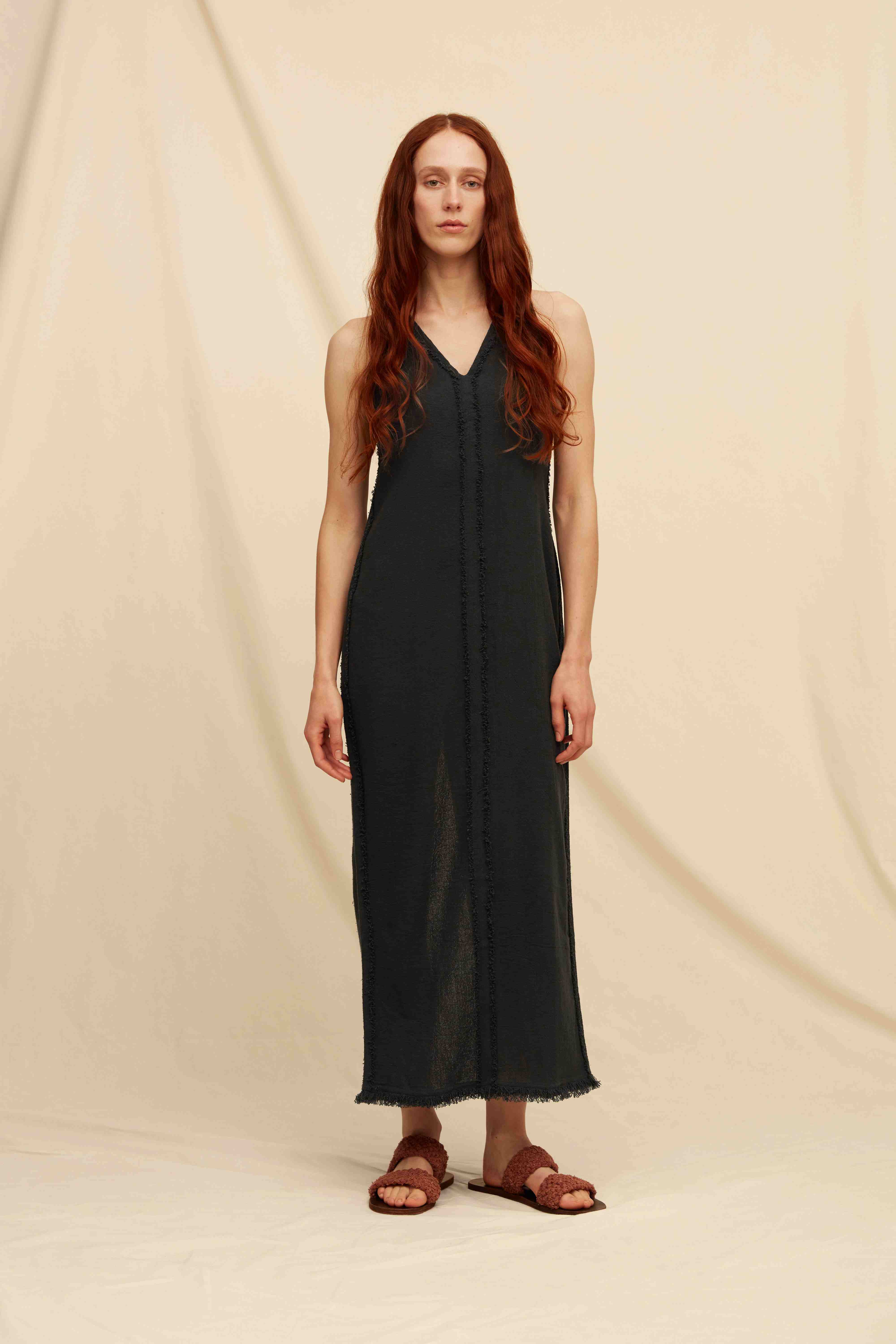 Xitso Dress Cotton Jute - Black
