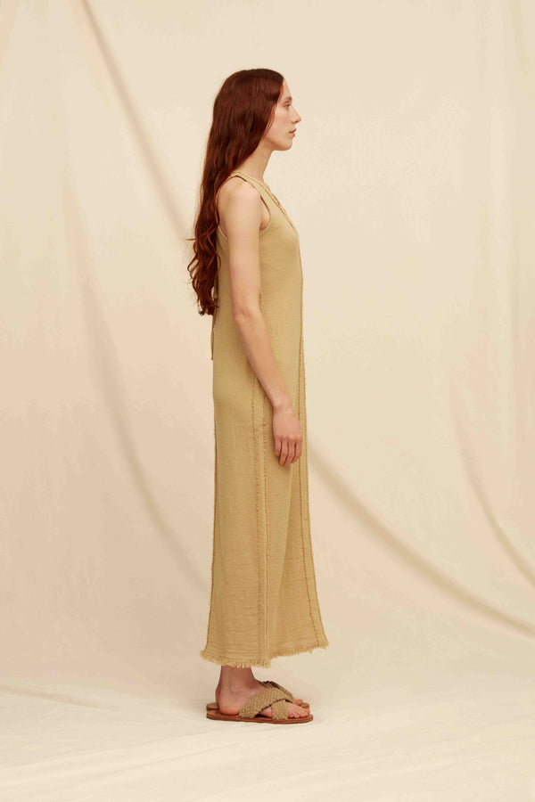 Xitso Dress Cotton Jute - Sepia