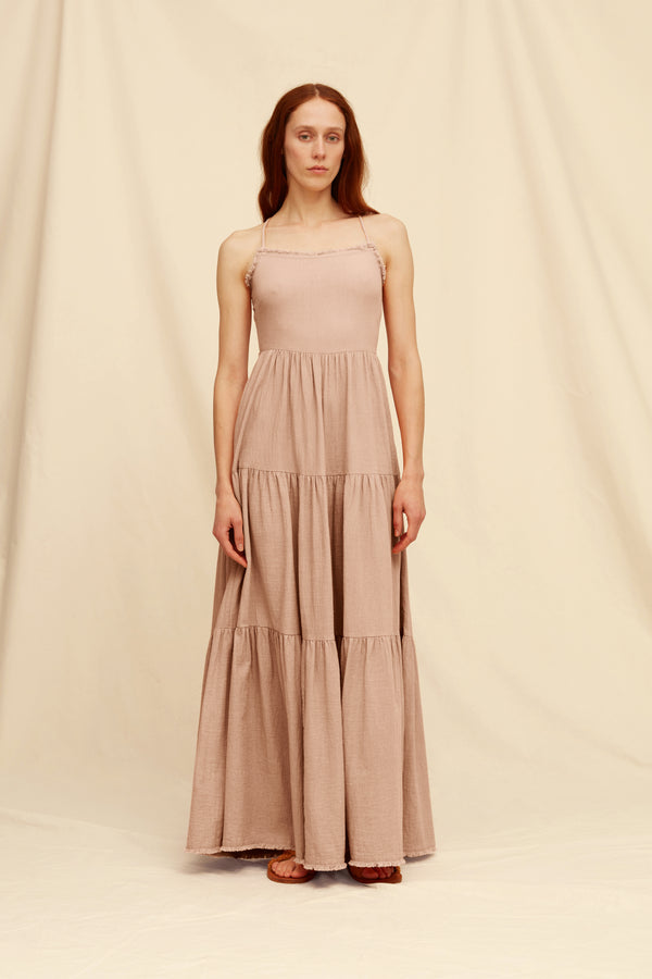Xmuuts Dress Artisanal Cotton - Antique Rose