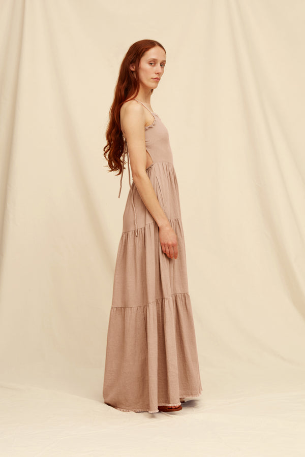 Xmuuts Dress Artisanal Cotton - Antique Rose