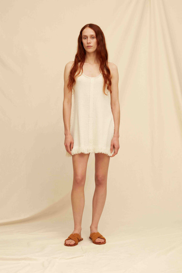 Xoda Mini Dress Artisanal Cotton - Natural