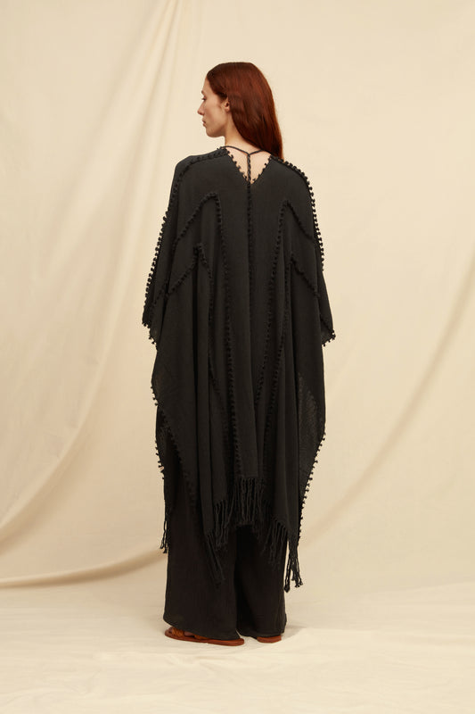 YALCHEN KNOTS CAPE - BLACK