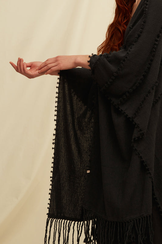 YALCHEN KNOTS CAPE - BLACK
