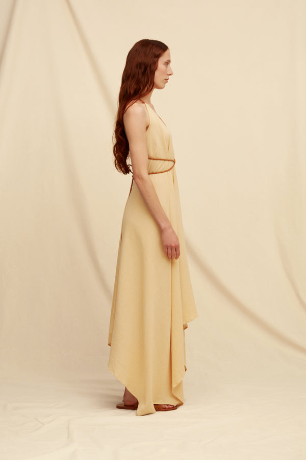 Yatzil Dress Artisanal Cotton - Straw