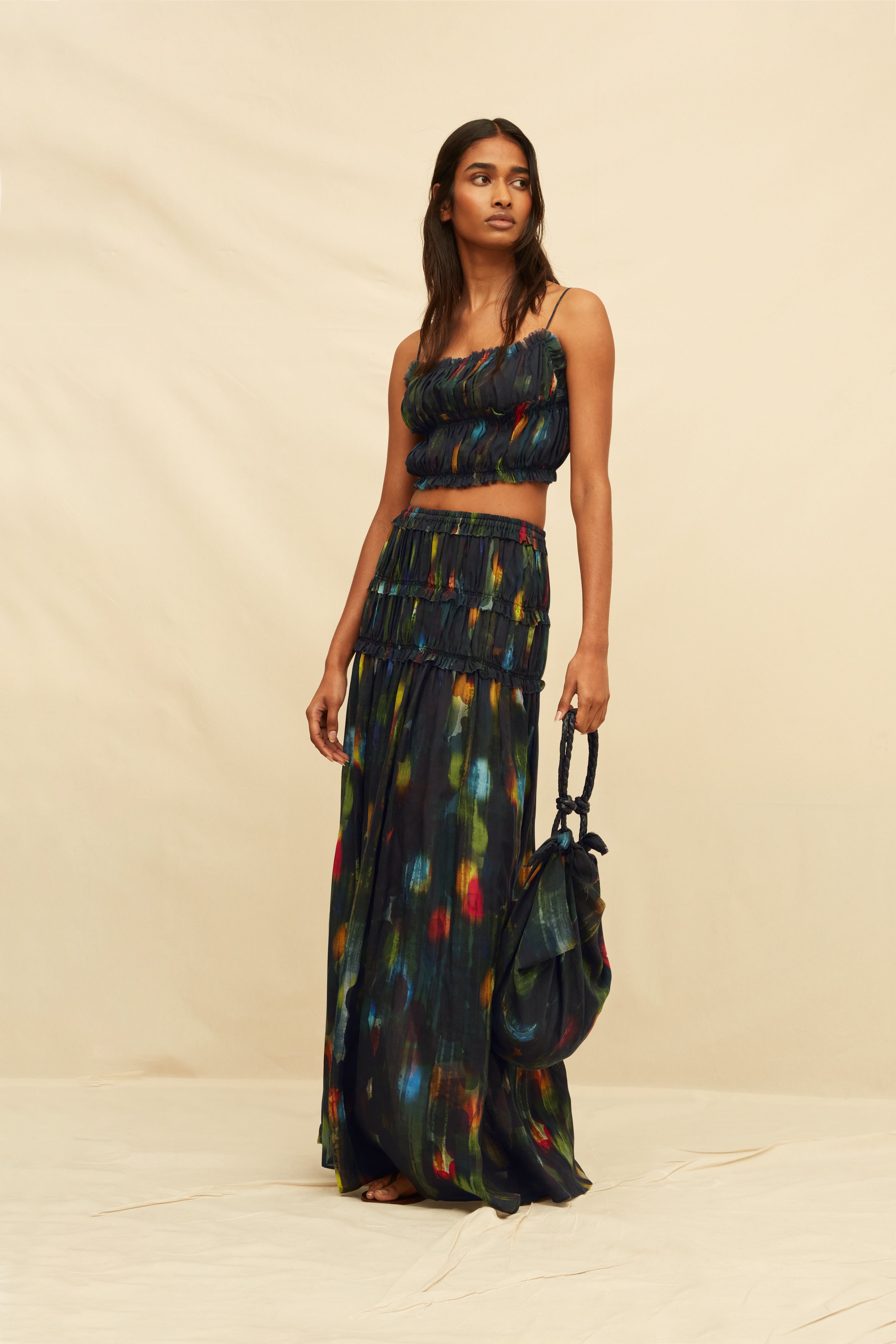Inara Bandeau Top Lyocell Ramie - Rainforest Dark