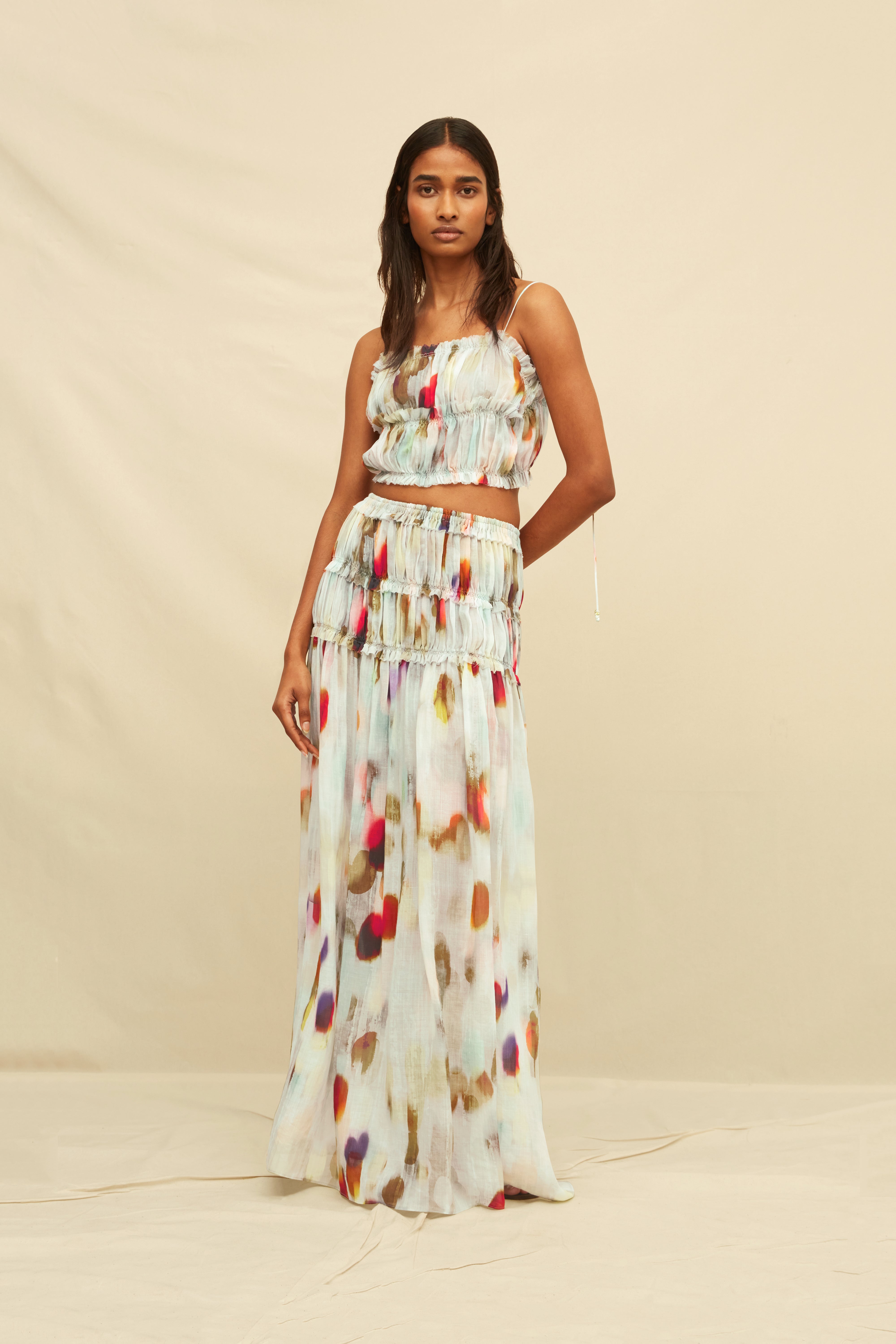 Inara Bandeau Top Lyocell Ramie - Rainforest Pale