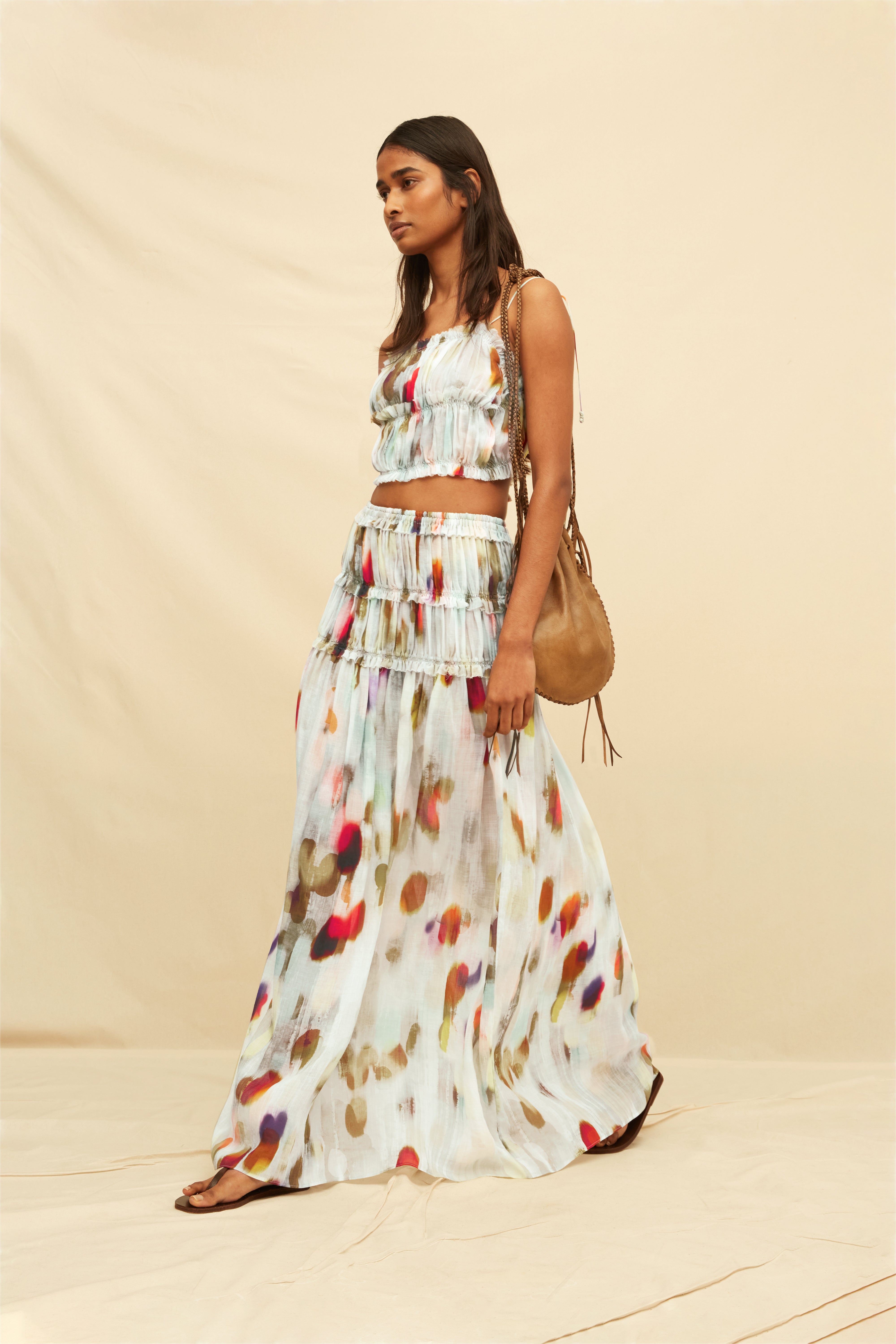 Maelis Maxi Skirt Lyocell Ramie - Rainforest Pale