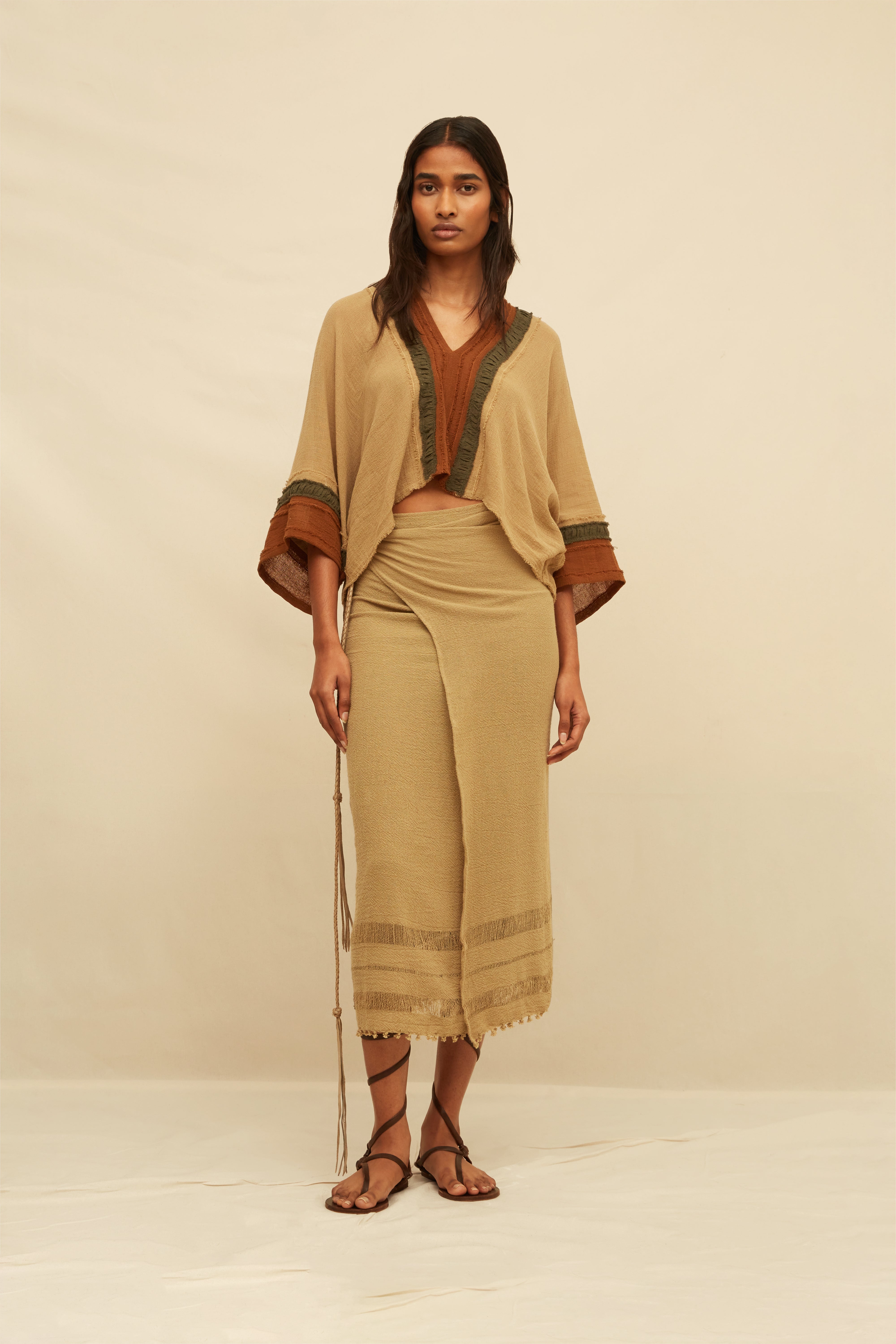 Tupi Top Cotton Gauze - Sepia / Monks Robe