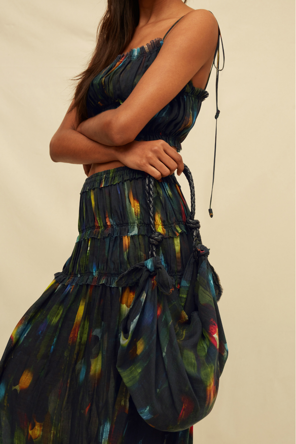 Inara Bandeau Top Lyocell Ramie - Rainforest Dark