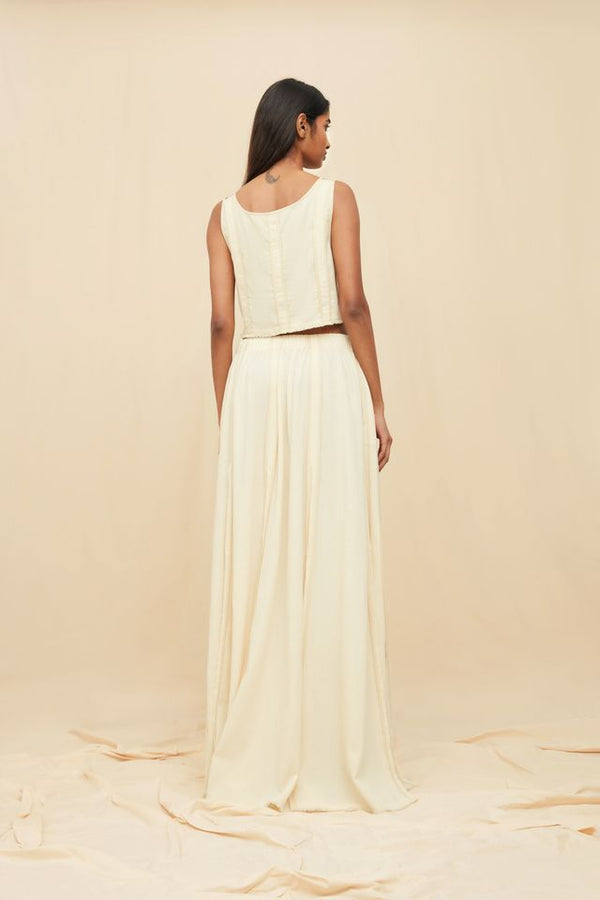 Soluna Maxi Skirt Artisanal Cotton - Natural